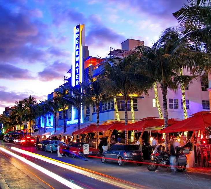 Crépuscule à Miami Beach